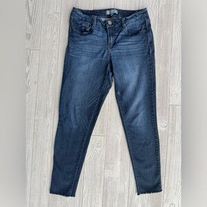 Wit and Wisdom Stretchy Denim Skinny Jeggings with Raw Hem Size 10